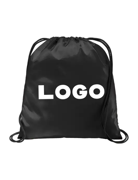 Drawstring  Black Cinch Pack w/Logo
