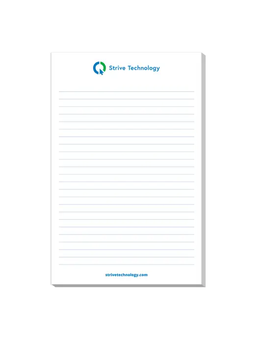 Notepads 5.5 x 8.5, 50 sheets/pad w/Strive Technology
