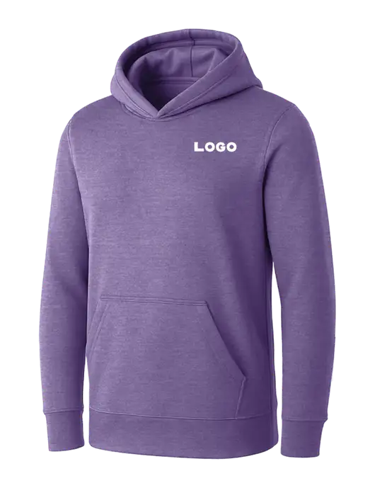 Womens Purple Heather Core Fleece Pullover Hooded Sweatshirt w/Logo