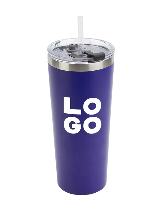 Brighton Blue 20 oz Insulated Tumbler & Straw w/Logo