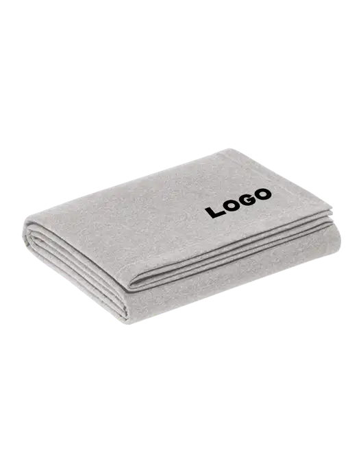 Recycled Light Heather Grey Blanket w/Logo