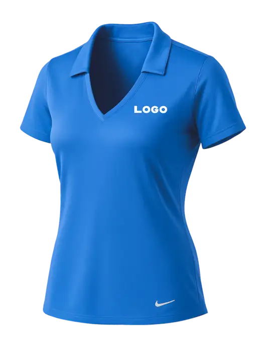 NIKE Carolina Blue Womens Dri-Fit Vertical Mesh Polo w/Logo