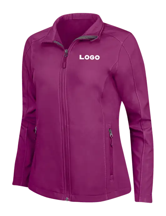 Dark Fuchsia Womens Core Soft Shell Jacket w/Logo