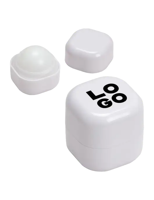 White Chap Cube Vanilla Lip Balm w/Logo