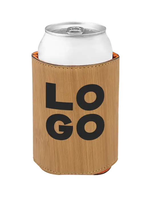 Bamboo Leatherette Beverage Holder w/Logo