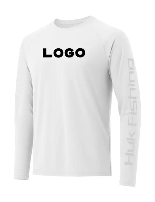 HUK White LoPro Pursuit Long Sleeve T-Shirt w/Logo