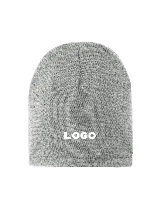 Dark Medium Grey Fleece-Lined Beanie Cap w/Logo