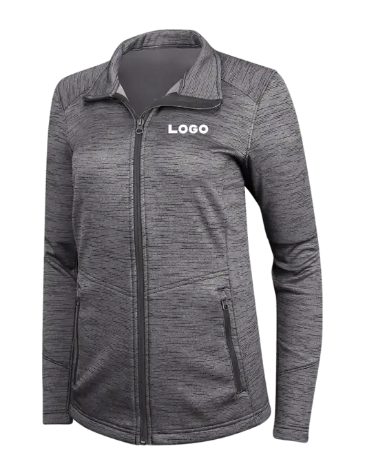Womens Dark Grey Digi Stripe Fleece Jacket w/Logo