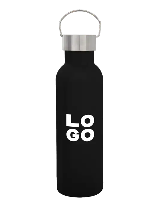 28 oz Black Bubbli Stainless Steel Bottle w/Logo