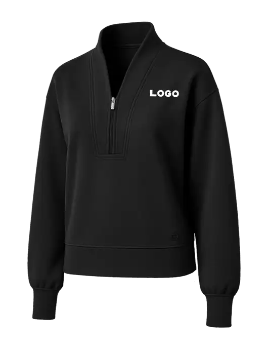 OGIO Womens Black Transcend 1/4-Zip w/Logo