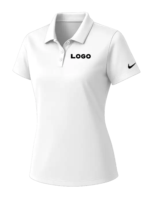 Nike Womens White Dry Essential Solid Polo w/Logo