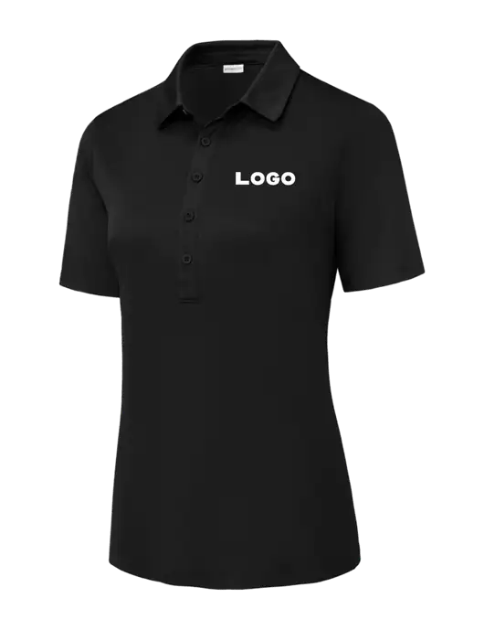 Black Womens Posi-UV Pro Polo w/Logo