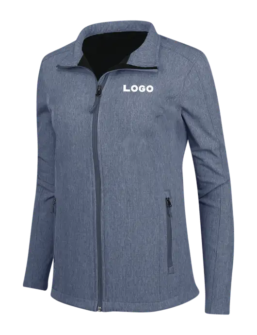 Navy Heather Womens Core Soft Shell Jacket w/Logo