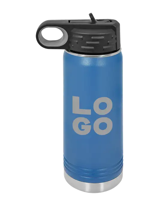 Polar Camel 20 oz Powder Coated Royal Vacuum Insulated Water Bottle w/Logo