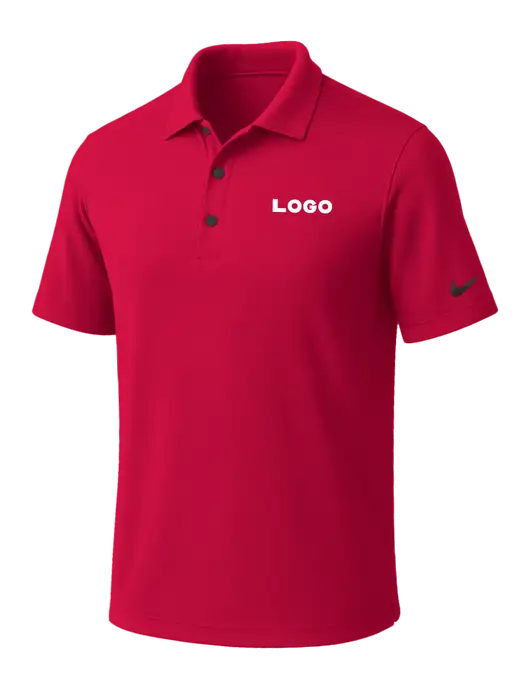 NIKE Red Dri-Fit Micro Pique Polo w/Logo