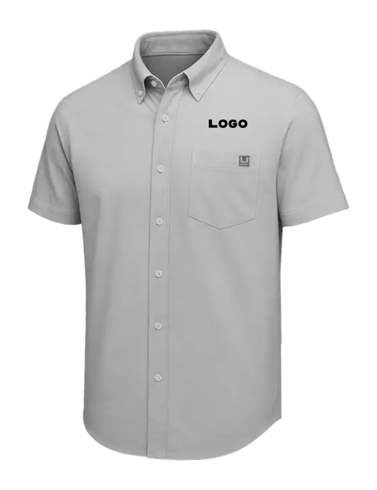 HUK Light Grey Kona Solid Shirt w/Logo