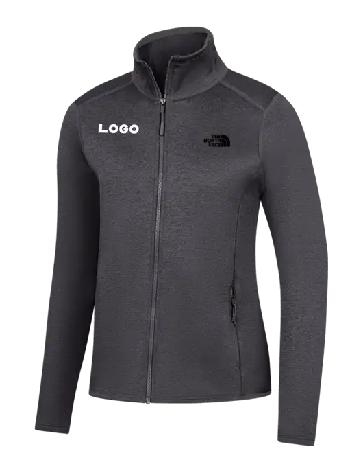 The North Face Womens Dark Grey Heather Skyline Full-Zip Fleece Jacket w/Logo