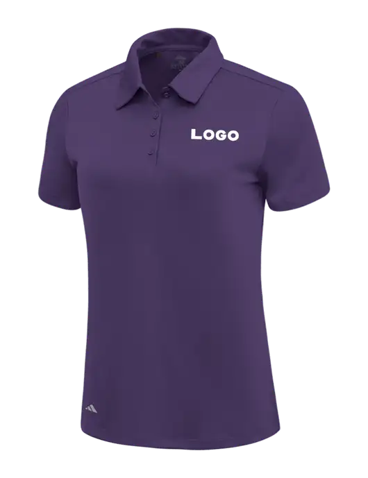 Adidas Purple Womens Ultimate Solid Polo w/Logo