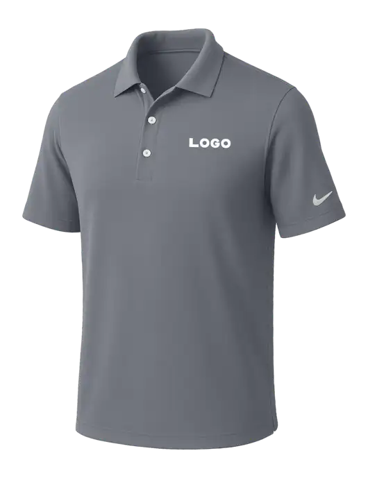 NIKE Medium Grey Dri-Fit Micro Pique Polo w/Logo