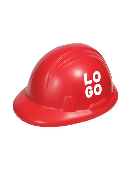 Red Hard Hat Stress Reliever w/Logo