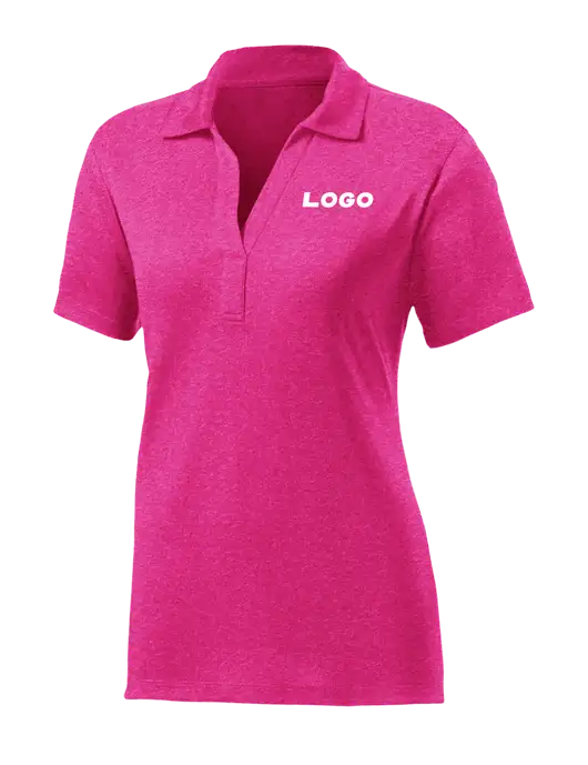 Womens Pink Raspberry Heather Contender Polo w/Logo