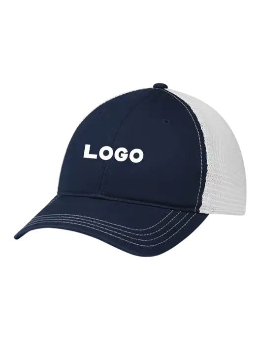 Richardson 111 Garment Washed Trucker Cap Navy w/White Mesh w/Logo