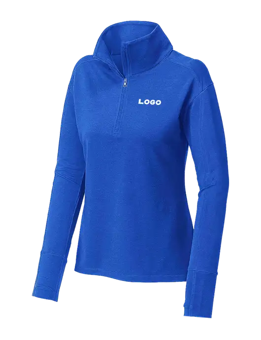 Womens Sport-Wick Flex Fleece Royal Blue 1/4-Zip w/Logo