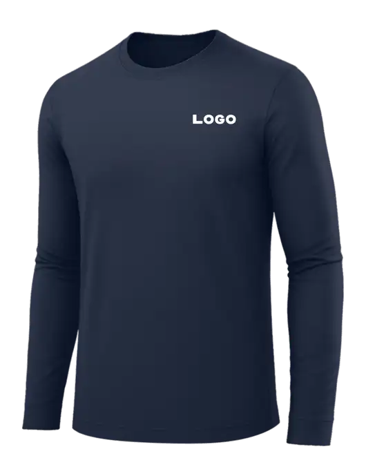 Long Sleeve Navy PosiCharge Competitor Tee w/Logo