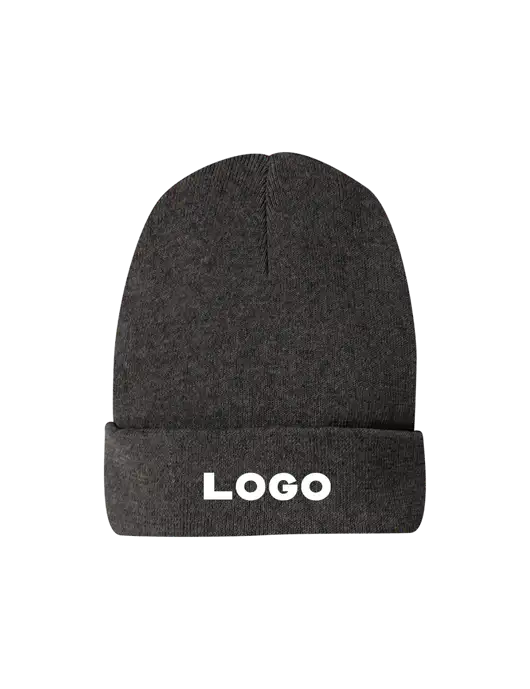 Recycled Charcoal Heather Beanie w/Logo