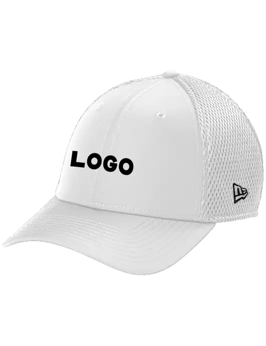 New Era 39THIRTY Performance Stretch White Mesh Cap w/Logo