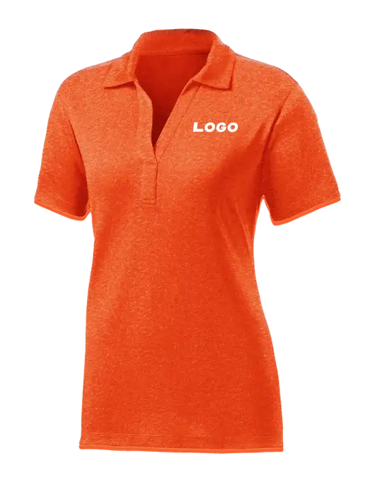 Womens Orange Heather Contender Polo w/Logo