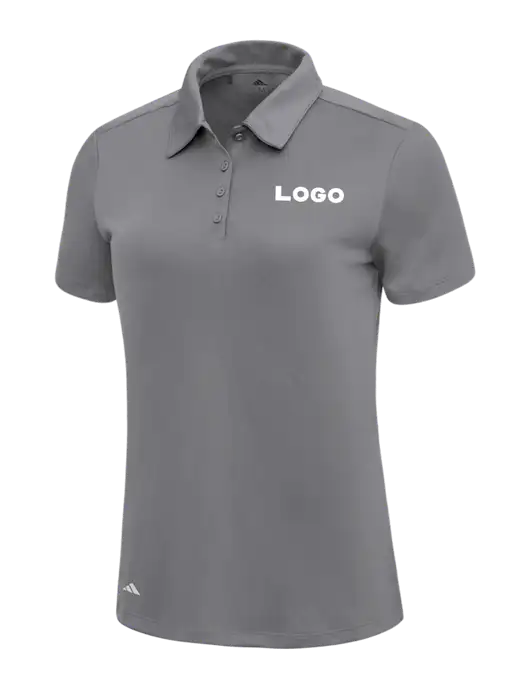 Adidas Medium Grey Womens Ultimate Solid Polo w/Logo