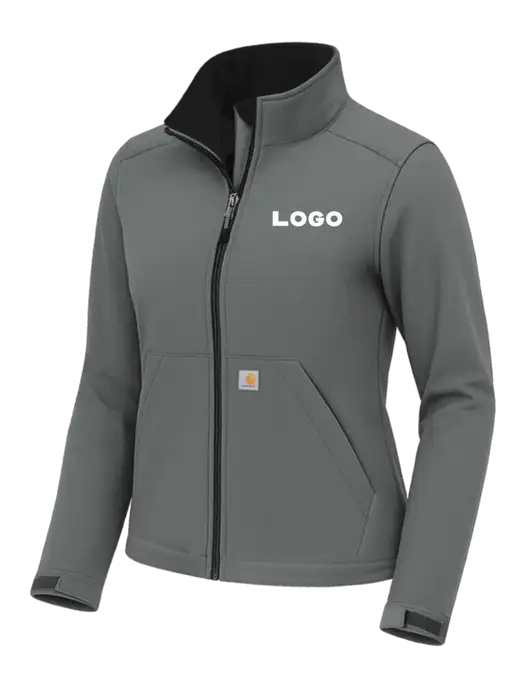 Carhartt Womens Rain Defender Dark Medium Grey Soft Shell Jacket w/Logo