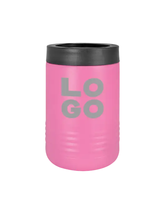 Polar Camel 12 oz Powder Coated Pink Vacuum Insulated Beverage Holder w/Logo