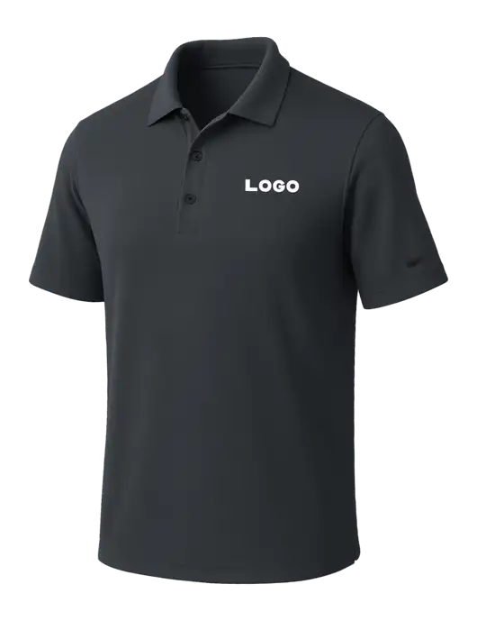 NIKE Dark Grey Dri-Fit Micro Pique Polo w/Logo