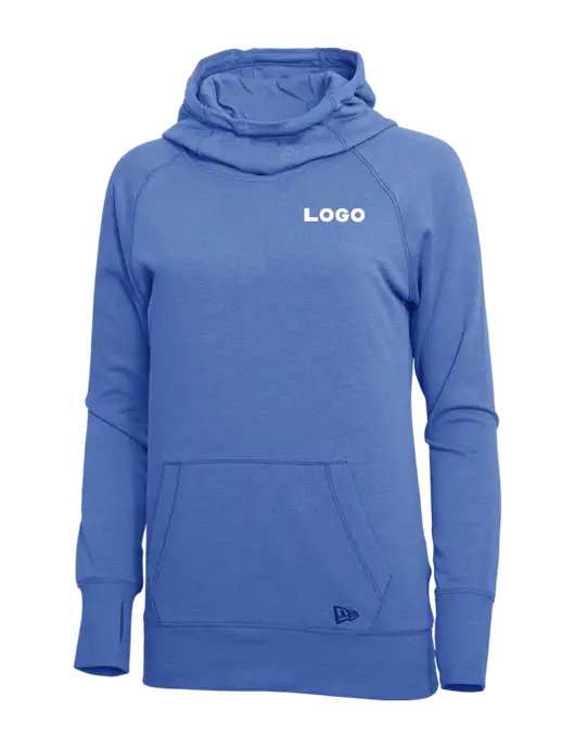 New Era Royal Heather Womens Tri-Blend Fleece Pullover Hoodie w/Logo