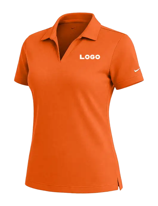 NIKE Orange Womens Dri-Fit Micro Pique Polo w/Logo