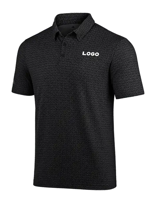 Adidas Black Printed Blend Polo w/Logo