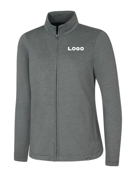 TravisMathew Womens Dark Grey Heather Coveside Full-Zip w/Logo