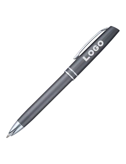 Gunmetal Anguilla Black Ink Pen w/Logo