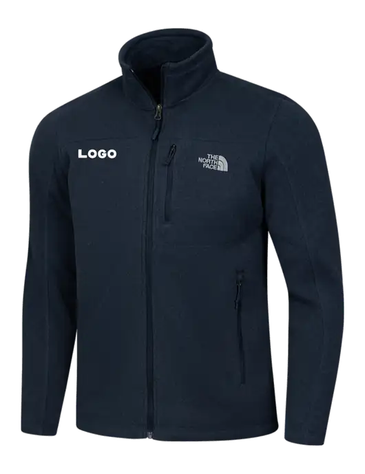 North Face Navy Heather Sweater Fleece Jacket w/Logo