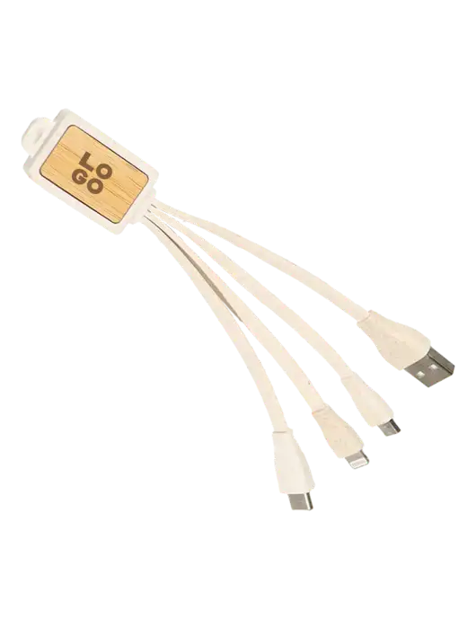 Naturewire Bamboo Charging Cable Micro USB & Type C w/Logo