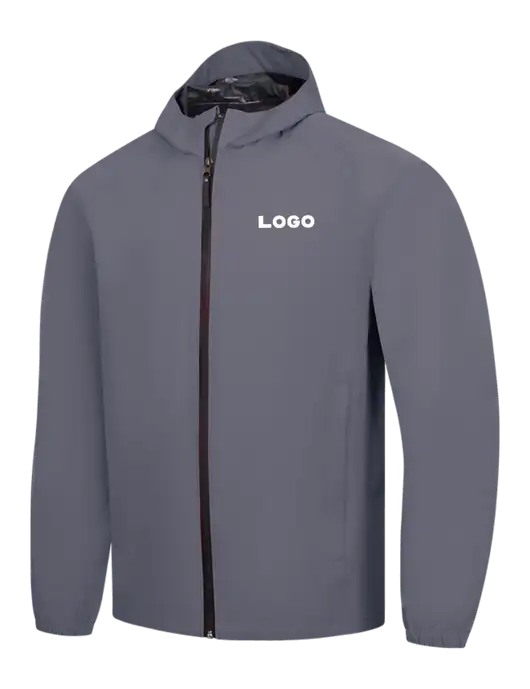 Dark Grey Essential Rain Jacket w/Logo