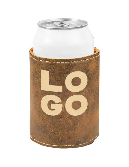 Rustic Leatherette Beverage Holder w/Logo