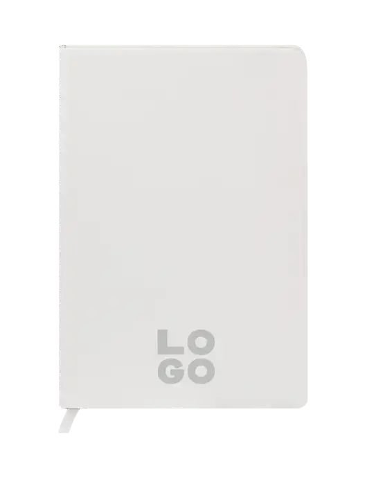 Fabrizio White Hard Cover 5.75 x 8.3  Journal w/Logo