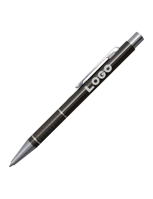 St George Gunmetal Pen - Blue Ink w/Logo