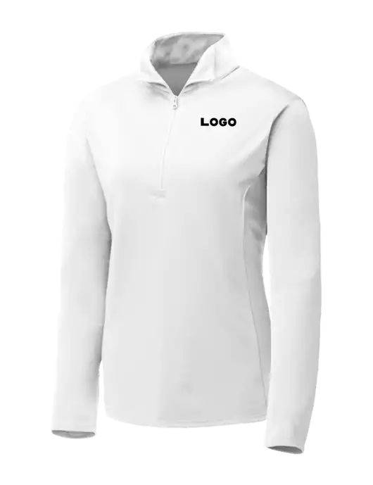 White Womens Posicharge Competitor ¼ Zip Pullover w/Logo