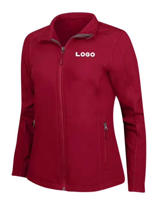Red Womens Core Soft Shell Jacket w/Logo