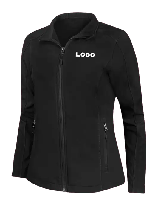Black Womens Core Soft Shell Jacket w/Logo