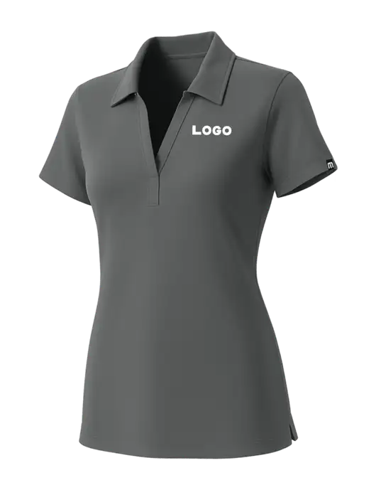 TravisMathew Womens Grey Glenview Solid Polo w/Logo